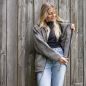 Preview: Wolljacke ohne Futter Naturbraun Innenansicht